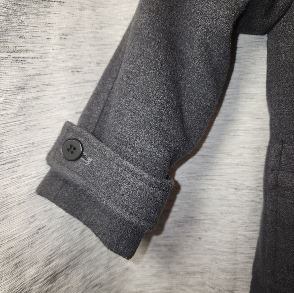 Rothschild 2t Jacket Wool Blend Pea Coat Dark Gray Zipper and Buttons Pockets - Picture 6 of 8